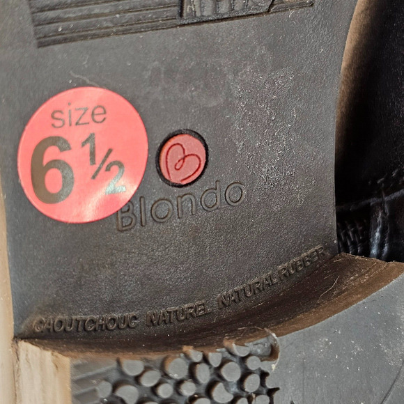 Blondo Enya Waterproof Black Leather Boots Women 6.5M Knee High, Full Zip - Picture 6 of 13